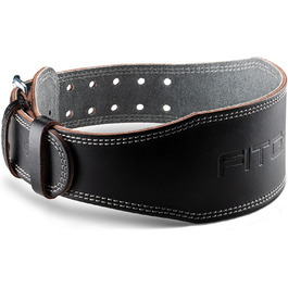 Шкіряний пояс для важкої атлетики Fitgriff Classic, 100% натуральна шкіра, для чоловіків і жінок, бодібілдинг, пауерліфтинг, 4 дюйми, чорний, розмір M