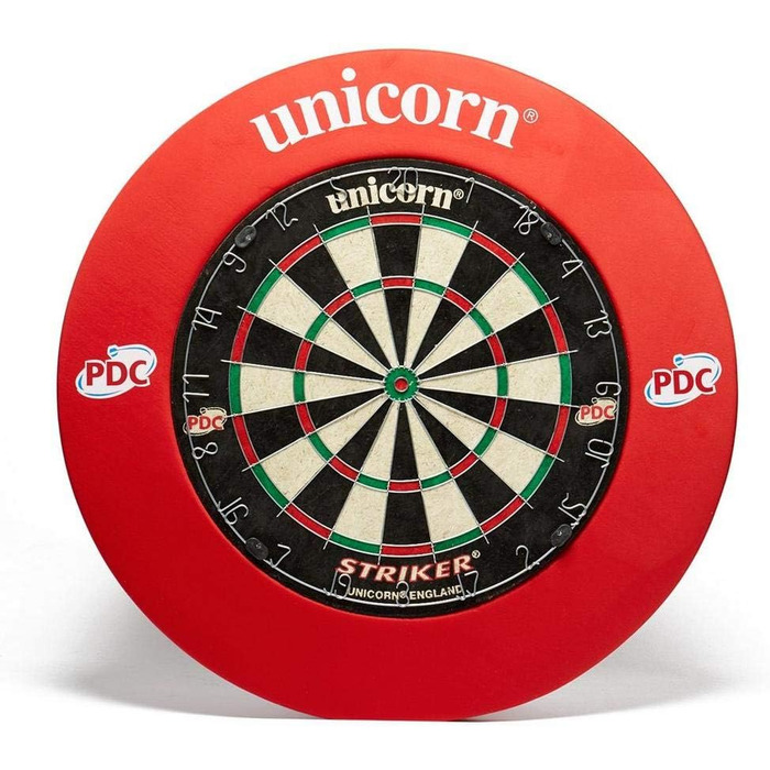 Дартс-мішень UNICORN Striker з обідком, універсальна, червона