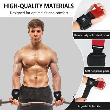 Набори для тяги Flintronic Power Zughilfen: 2 шт. для бодібілдингу, силових тренувань, важкої атлетики та фітнесу. Зручні ручки з неопрену 8 мм та бавовни, шкіряні навантажувальні ручки.