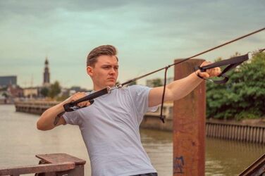 Розширювальний комплект BodyCROSS для тренувань з петлями, преміум-студійна версія, без ручок і кріплень, з плакатом вправ і 10-тижневим тренувальним планом, вироблено в Німеччині