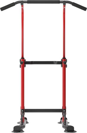 Power Tower Sogesfurniture: турнік, турнічок, штанга для дому, регульована висота 165-210 см, чорний/червоний