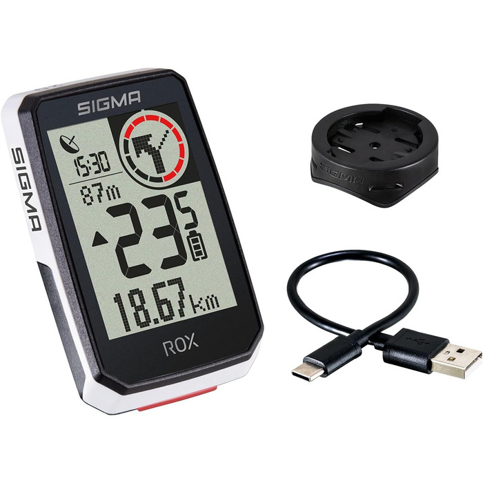 Велокомп'ютер SIGMA Sport ROX 2.0 Білий, бездротовий, GPS-навігація, з кріпленням, для велосипеда, для активного відпочинку