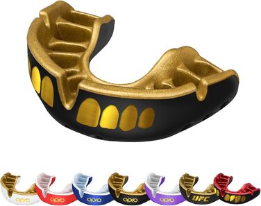 Захисна капа OPRO Gold для боксу, MMA, хокею, лакросу, контактних видів спорту, для дорослих і дітей, чорна/золота, преміум комфорт