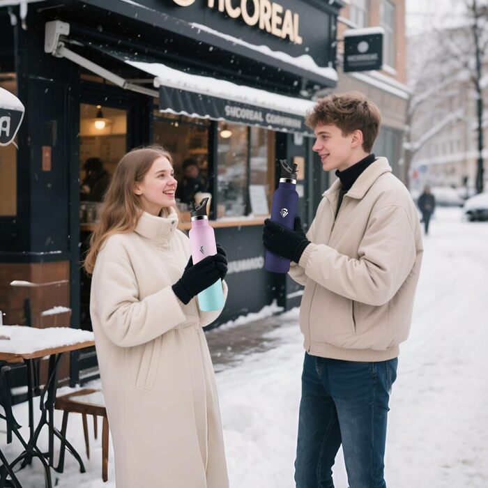 Термос-пляшка 1000 мл, не містить BPA, з нержавіючої сталі, з подвійними стінками, ізольована, для води, з трубочкою, для газованих напоїв, темно-синій