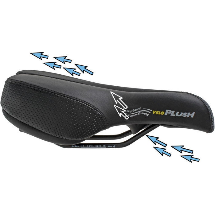 Велосипедне сідло Velo Basic Deep Channel 262x165 мм, чорне