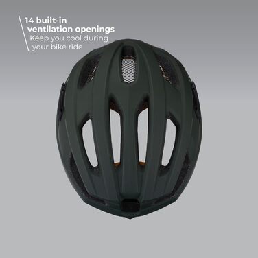 Велошолом BBB Cycling Dune 2.0 для чоловіків та жінок, оливковий, для гірського та шосейного велосипеда, знімний козирок, сітка від комах, розмір L (58-62 см), з сумкою, BHE-22T