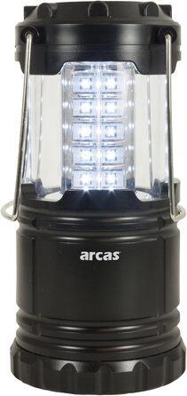 Ліхтар для кемпінгу Arcas 30720008 з 30 LED, мідний, з металевим гачком, 120 люмен, на батарейках, для кемпінгу, відпочинку на човні або вечірок у саду, 8.8 x 8.8 x 12.4 см