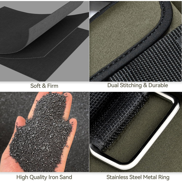 Шкарпетки з обтяженням для ніг Sportneer, регульовані, 0.5-2.3 кг (на ногу), армійний зелений