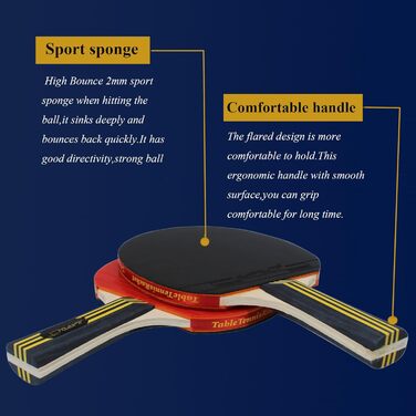 Набір для пінг-понгу MAPOL для 4 гравців: 4 ракетки, 8 + 100 м'ячів, для гри в приміщенні та на вулиці