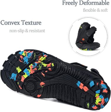 Чоловічі сандалі для плавання Hsyooes спортивні аквашузи пляжні шльопанці для хайкінгу швидковисихаючі чорні 43 EU