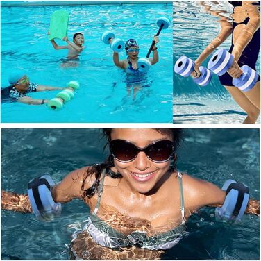 Ваги для аквафітнесу Sport-Wasser Gewichte: набір для вправ у басейні (гантелі + утяжелители для ніг), блакитні, висока щільність