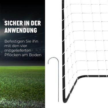 Футбольні ворота Umbro 182x122x61 см, металеві, чорні, для дітей і дорослих, для саду та дому, тренувальні