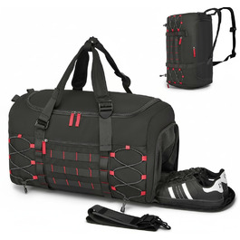 Чоловіча тактична спортивна сумка для подорожей та залу з окремим відділенням для взуття, універсальний дорожній рюкзак-вікенд