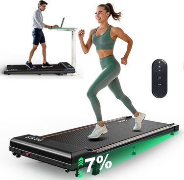 ORISYN Walking Pad - біговий доріжки для дому з регулюванням нахилу 7%, потужний мотор 2.25HP, швидкість 1-12 км/год, 7-шарова поверхня для бігу, без збирання