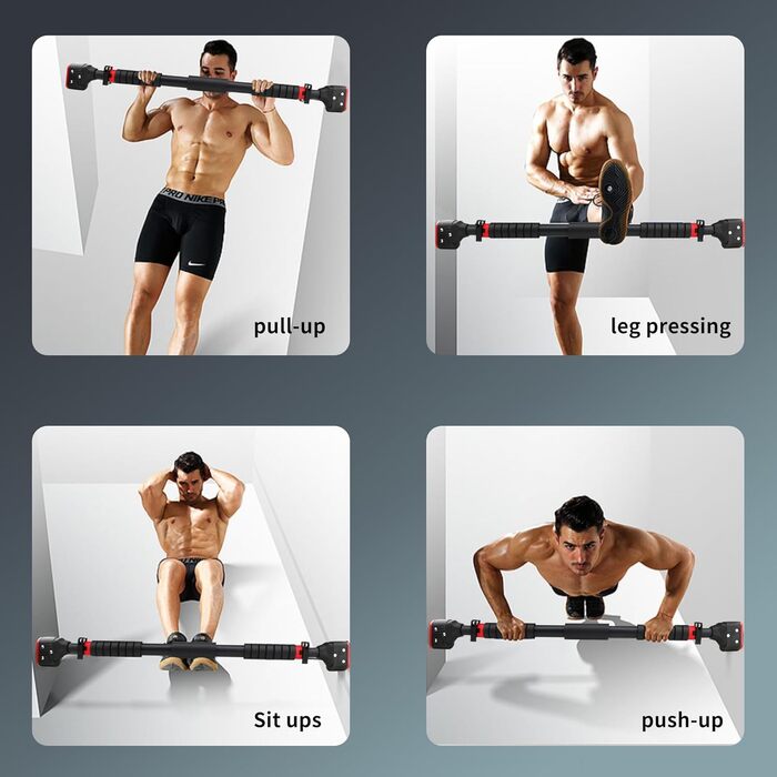 Регульована турнік для дому 71-95 см, настінний, міцний хват, антиковзаюча поверхня, до 200 кг