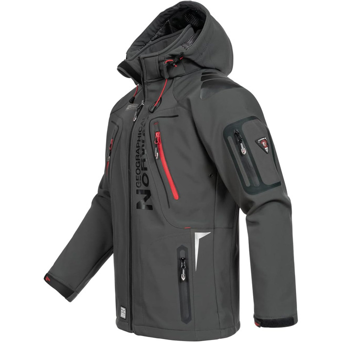 Чоловіча куртка Softshell Geographical Norway Tangata — функціональна outdoor куртка, червоний/темно-сірий, розмір S
