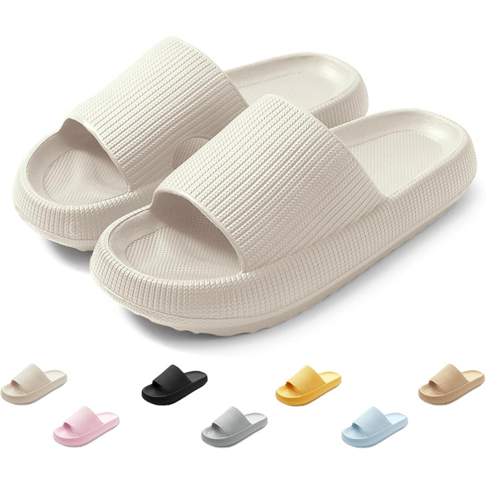 Шльпанці Cozislides Original: м'які, неслизькі, для дому та басейну (44/45 EU, Бежевий)