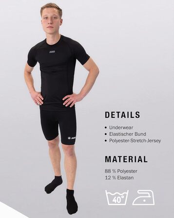 Чоловічі компресійні тайтси JAKO Tight Basic 2.0 8516, розмір XL, чорні