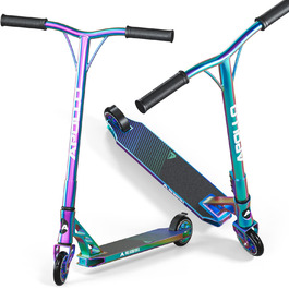Трюковий самокат Apollo Genesis Pro X Full Rainbow, професійний, колеса 110/120 мм, алюмінієве ядро, підшипники ABEC 9, для екстремальних трюків