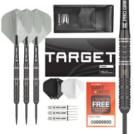 Дарти Target Darts Ares 23g (22/24g) Wolfram: Набір сталевих дротиків з шафтами Pro Grip та оперенням Ultra + гаманець та додаток для рахунку