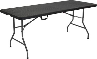 Складаний садовий стіл Arebos Buffettisch 182x74x74 см - чорний | для 8 осіб | з ручкою для перенесення