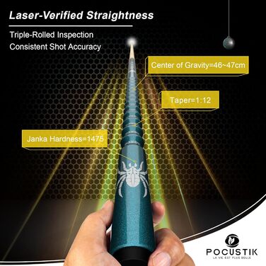 Більярдні кийки POCUSTIK 147,3 см (2 шт.) з канадського акації, ергономічні, об'єм 595 мл, для дому, синій + фіолетовий або чорний + червоний, чорний/білий (чорний та блакитно-зелений)