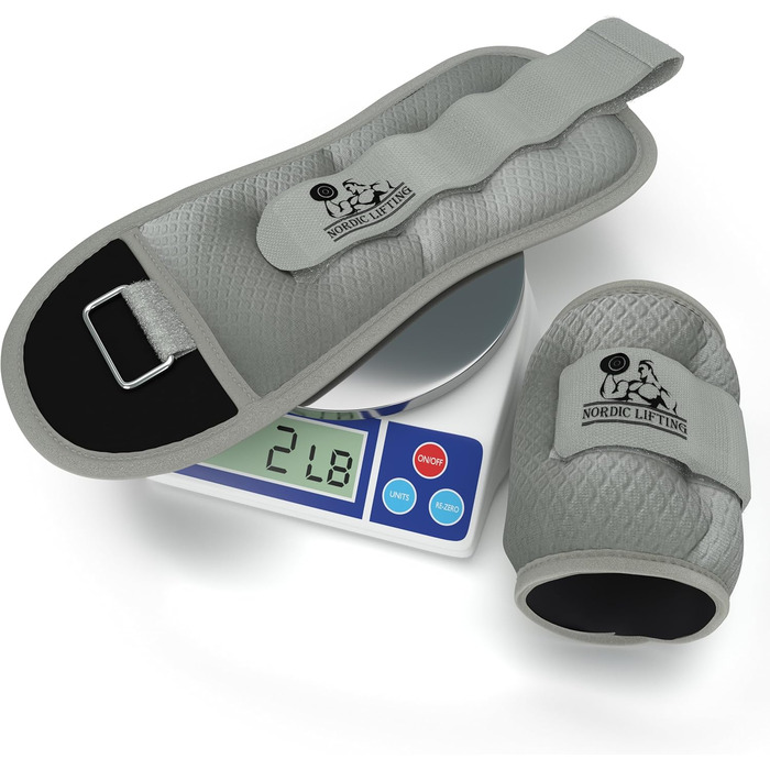 Ваги для ніг та зап'ясть (1 пара) - Регульовані ваги для жінок, чоловіків та дітей - Ідеально підходять для ходьби, бігу, гімнастики, аеробіки, 2.0 кг (x2), сірий колір