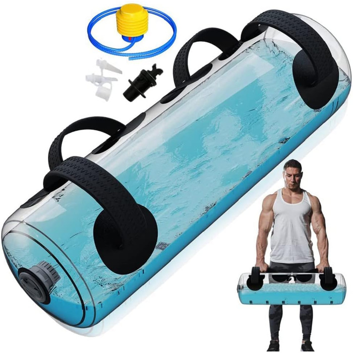 Водяна сумка MuscleForge Aquabag 15-30 кг для фітнесу, кросфіту та силових тренувань, регульована вага, водяний мішок для стабілізації