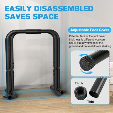 RELIFE Станція для віджимань та підтягувань, регульована висота, чорний - обладнання для калістеніки