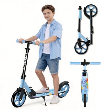 Самокат FREEDARE Cityroller складний для дітей та дорослих, колеса 200мм, до 100кг, блакитний