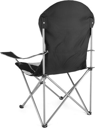 Зручний складаний стілець для кемпінгу Outtec: 130 кг, висока спинка, підсклянник, сумка, зелений (чорний)