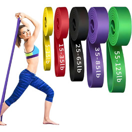 Набір еластичних стрічок для фітнесу Suuwwn: 5 рівнів опору, йога, пілатес, реабілітація, силові тренування для чоловіків та жінок