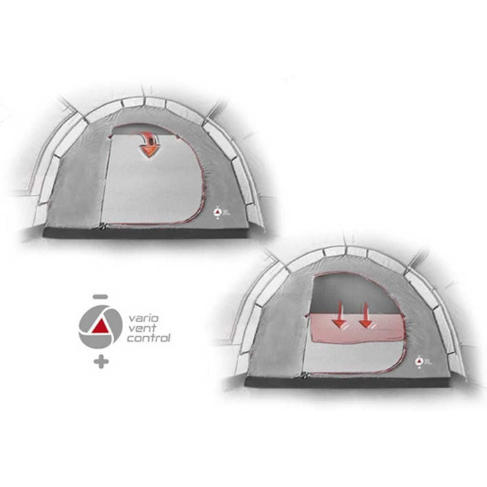 Намет High Peak Tunnelzelt Atmos 3: просторий тунельний намет для кемпінгу та трекінгу на 3 особи, водонепроникний (4000 мм), з вентиляцією та москітними вікнами