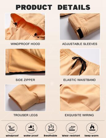 Комбінезон для сноуборду та лижного спорту HOUZONIY (XL, Khaki) - теплий, непромокаючий, з капюшоном