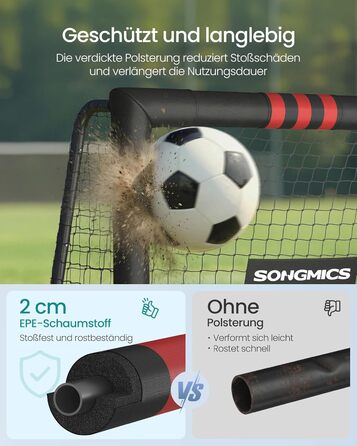 Футбол ворота SONGMICS 240x160x85 см: сталеві труби, сітка PE, для саду, пляжу, універсальні