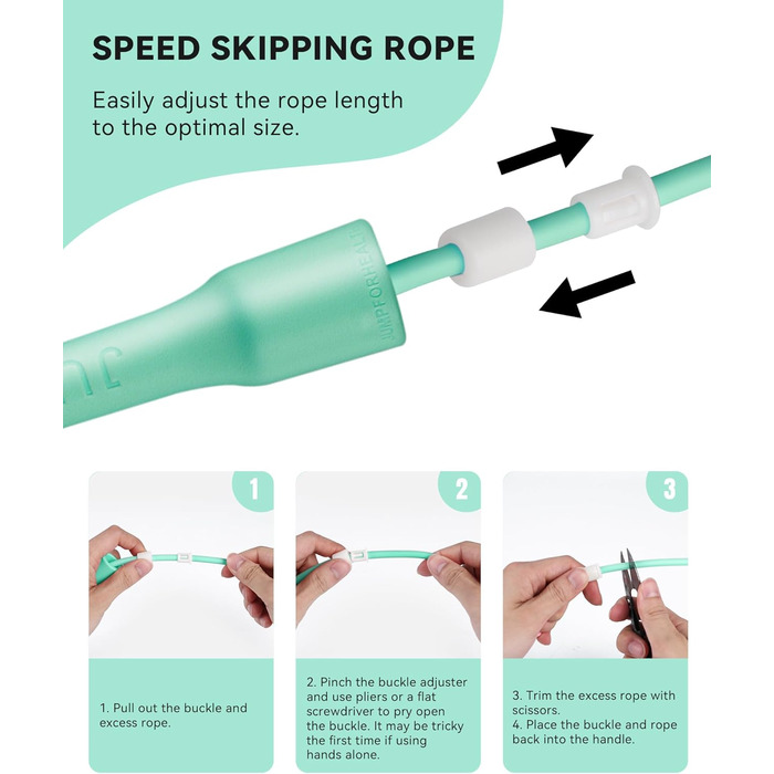 Стрибкове канат iMoebel Springseil Fitness 6 мм, 3 м, PVC, регульований, з ABS ручкою, для дітей та дорослих, бокс, схуднення, кросфіт (зелений)