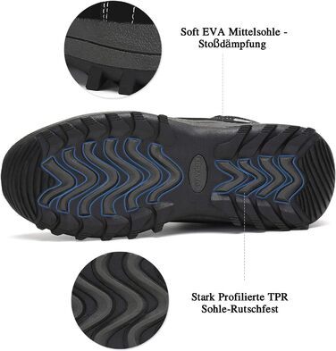 Зимові черевики для чоловіків та жінок. Теплі зимові чоботи Outdoor. Чорні черевики для снігу, 40 EU