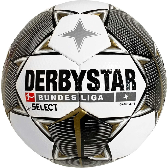 Футбольний м'яч Derbystar Bundesliga APS 2019/2020, розмір 5, біло-сірий-золотий