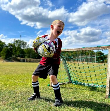 Дитячі воротарські рукавички з фіксацією пальців Sportswear Kingdom, золото, розмір 5