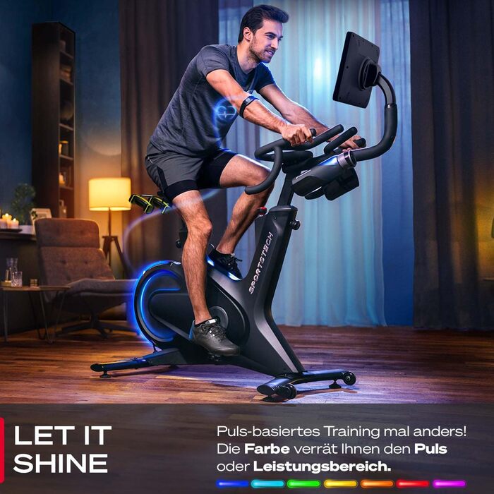 Електровелосипед Sportstech sBike Lite 10.1' з LED-технологією та сенсорним дисплеєм для фітнесу