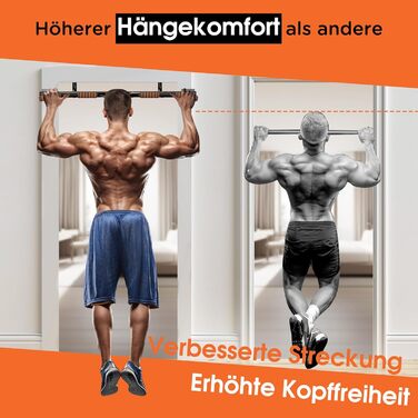Кімнатна турнік DH FitLife для дверей без свердління, з мультигрифом | Турнік для підтягувань на двері | Reckstange Turnstange