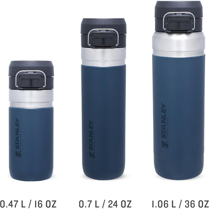 Термобутилка Stanley Quick Flip з нержавіючої сталі, 7+ годин холоду, BPA-free, герметична, для води, з кришкою-дозатором, придатна для миття в посудомийній машині