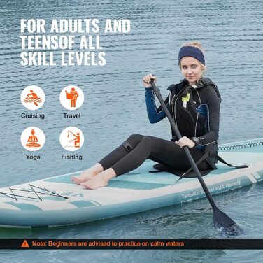 Надувна SUP-дошка VEVOR 323x84x15 см з сидінням, комплект: весло, насос, рюкзак, аксесуари, для дорослих та підлітків, синя