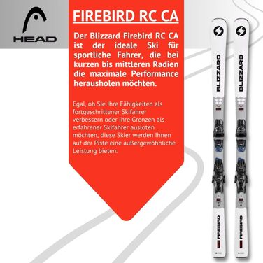 Лижі гірськолижні Blizzard Firebird RC CA з кріпленням TPC 10 Demo Z3-10 - для досвідчених та хороших лижників - гоночний карвер для підготовлених трас