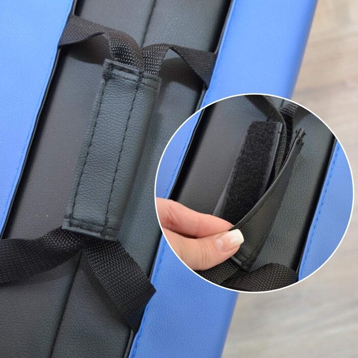 Складаний гімнастичний мат для дому eyepower 300x100 см, товщина 5 см, дитячий спортивний мат, м'який складаний мат для фітнесу, йоги, синьо-чорний