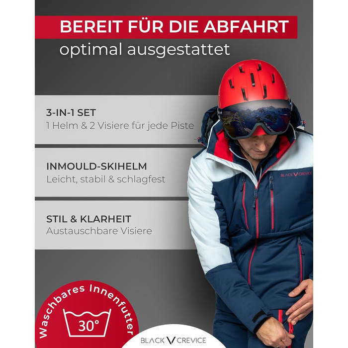 Шолом гірськолижний Black Crevice Arlberg з візором (S, білий)