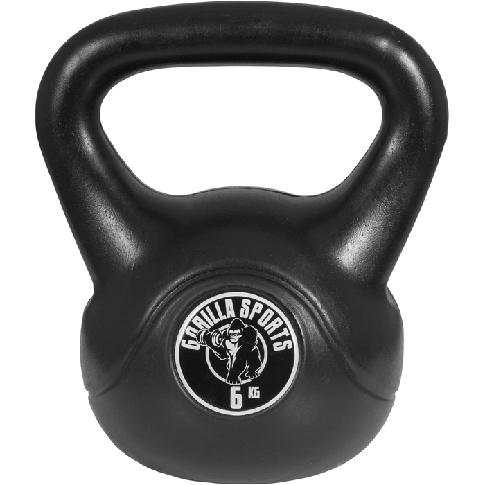 Кетлбел GORILLA SPORTS з пластика, 2-20 кг, одинично або комплект, з/без підставки – гиря для фітнесу