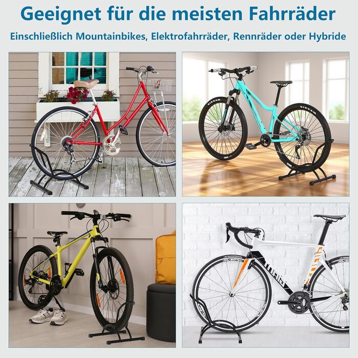 Підставка для велосипеда Urban Deco: міцна, вільна стоянка, для гірського та шосейного велосипеда, чорна
