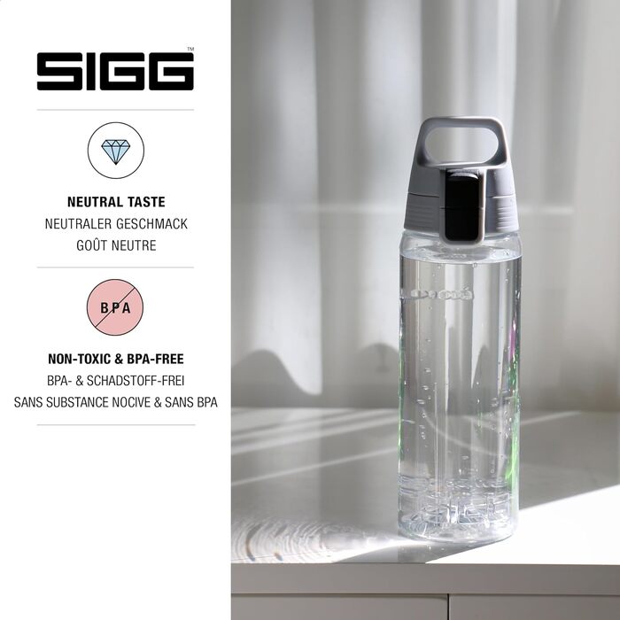 Пляшка для води Sigg Tritan Total Color ONE 600 мл / 1 л: для газованих напоїв, легка, герметична, BPA-free, миється в посудомийній машині