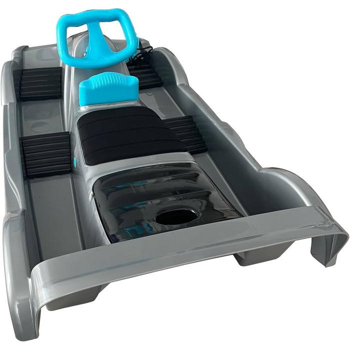Санки Funwave AlpenGaudi Double Race для двох, сріблясті, 114x55x28 см